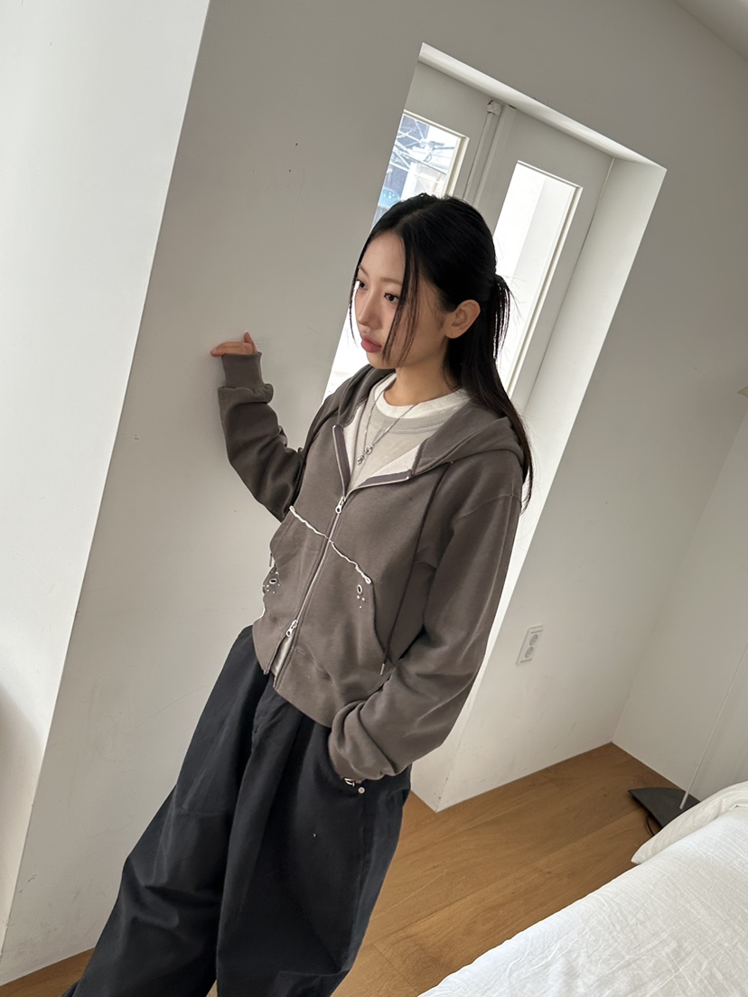 I MFACT東大門㊣直郵女裝新品休閑職業熱賣推薦25秋夏衛衣拉鏈I MFACT衛衣