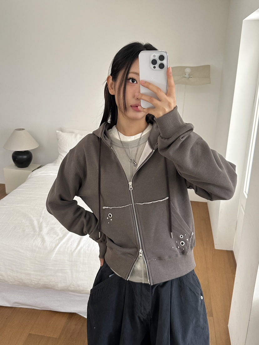 I MFACT東大門㊣直郵女裝新品休閑職業熱賣推薦25秋夏衛衣拉鏈I MFACT衛衣