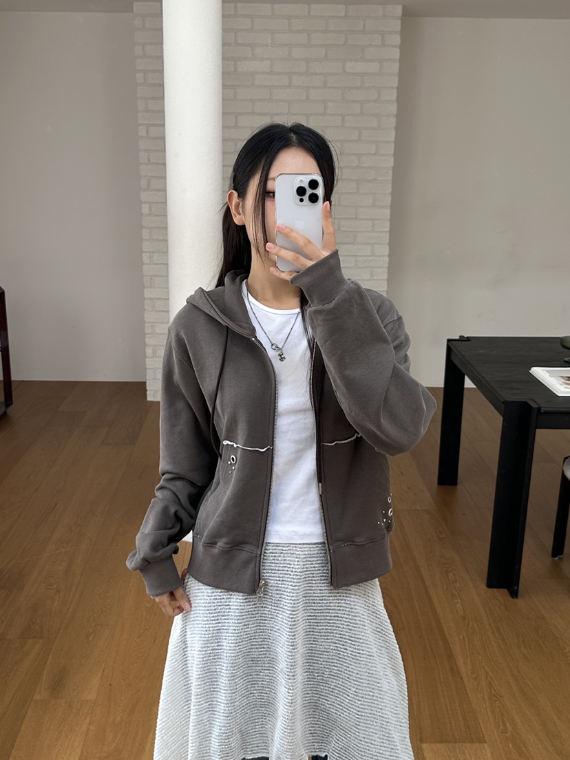 I MFACT東大門㊣直郵女裝新品休閑職業熱賣推薦25秋夏衛衣拉鏈I MFACT衛衣