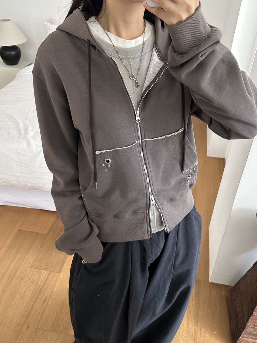 I MFACT東大門㊣直郵女裝新品休閑職業熱賣推薦25秋夏衛衣拉鏈I MFACT衛衣圖色2