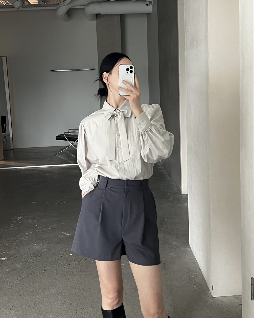 VERNI韓國直郵㊣女士新款休閑熱賣職業時尚襯衫蕾絲衫含領帶VERNI襯衫/蕾絲衫