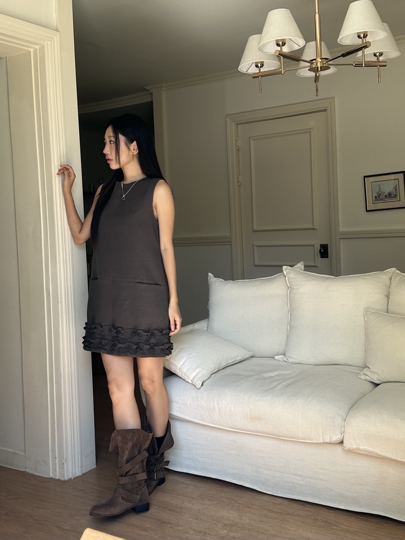 I MFACT東大門㊣代購女士新品休閑熱賣25秋夏人氣連衣裙麂皮I MFACT連衣裙