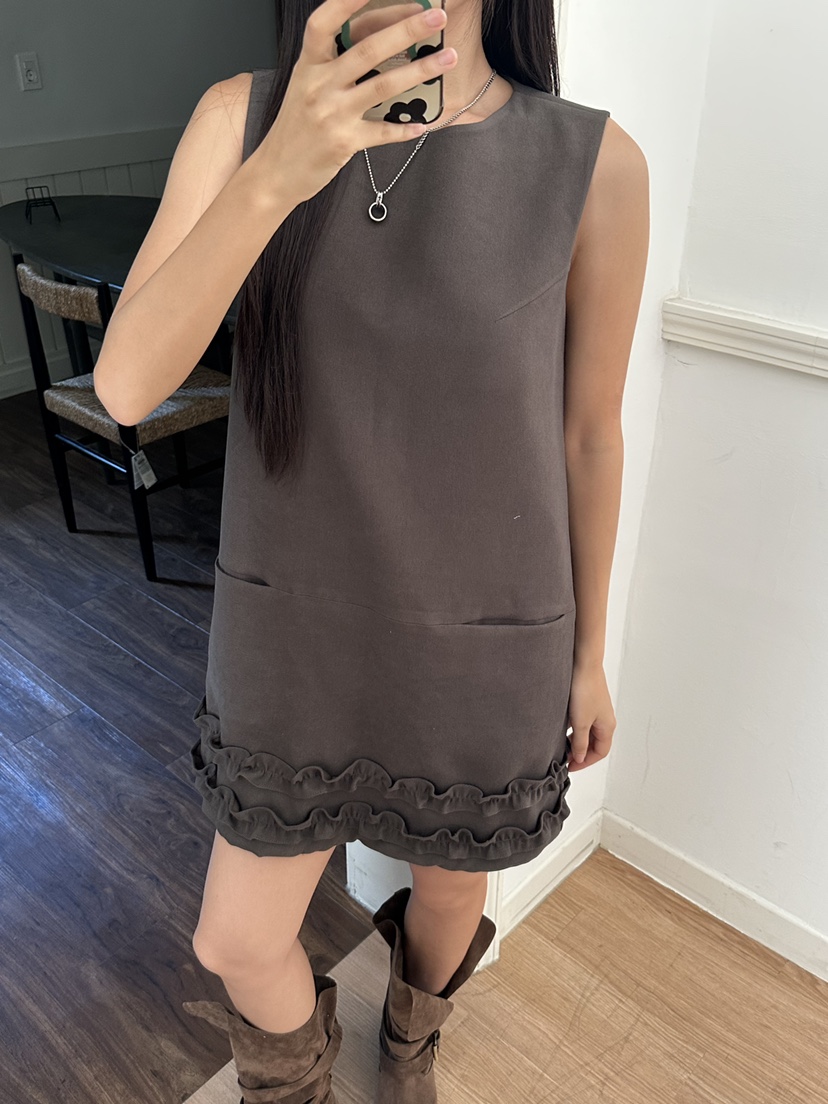 I MFACT東大門㊣代購女士新品休閑熱賣25秋夏人氣連衣裙麂皮I MFACT連衣裙