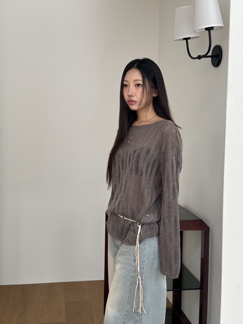 I MFACT東大門㊣直郵女裝新款真品職業25秋夏針織衫含脖帶I MFACT針織衫