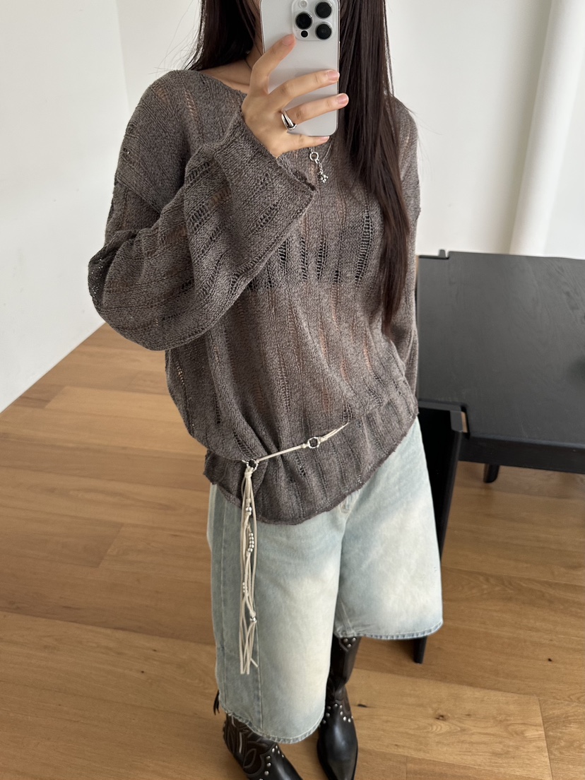 I MFACT東大門㊣直郵女裝新款真品職業25秋夏針織衫含脖帶I MFACT針織衫
