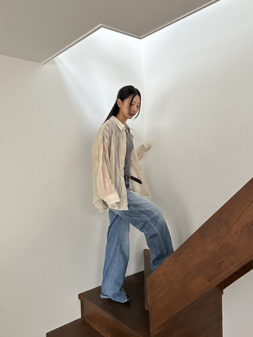 I MFACT東大門㊣代購女裝新款時尚熱賣職業襯衫蕾絲衫透視I MFACT襯衫/蕾絲衫