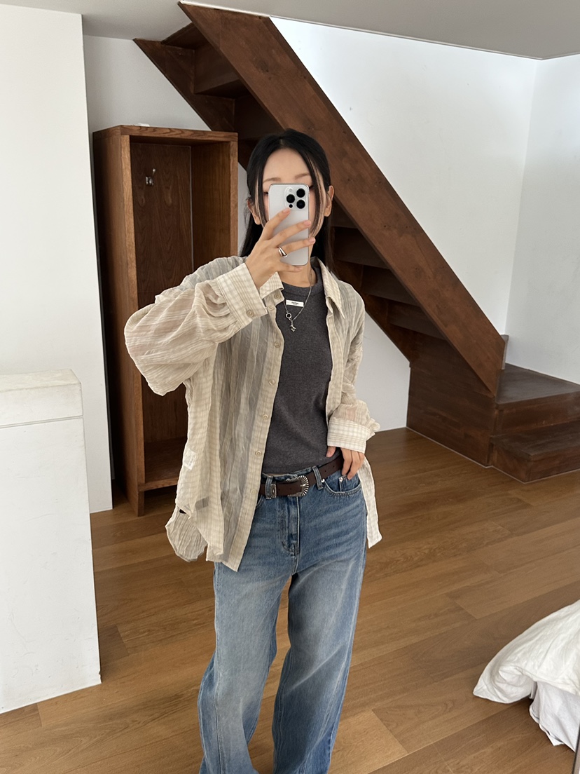 I MFACT東大門㊣代購女裝新款時尚熱賣職業襯衫蕾絲衫透視I MFACT襯衫/蕾絲衫