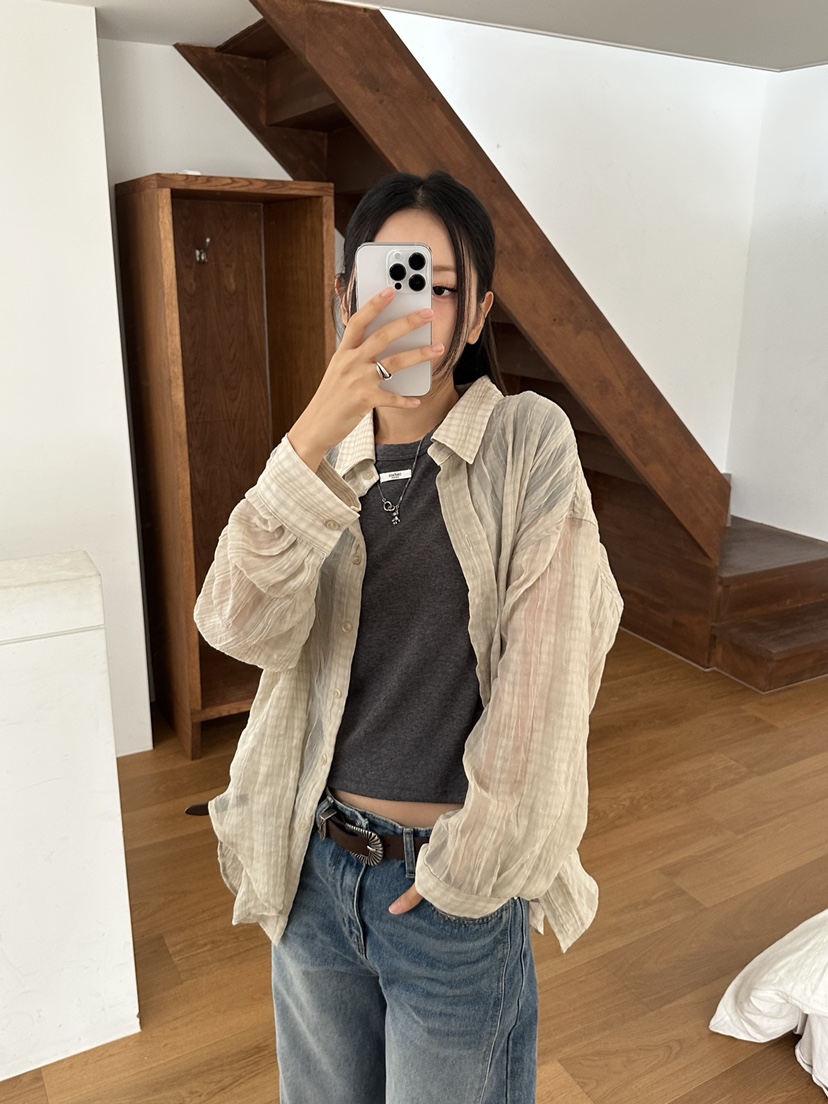 I MFACT東大門㊣代購女裝新款時尚熱賣職業襯衫蕾絲衫透視I MFACT襯衫/蕾絲衫
