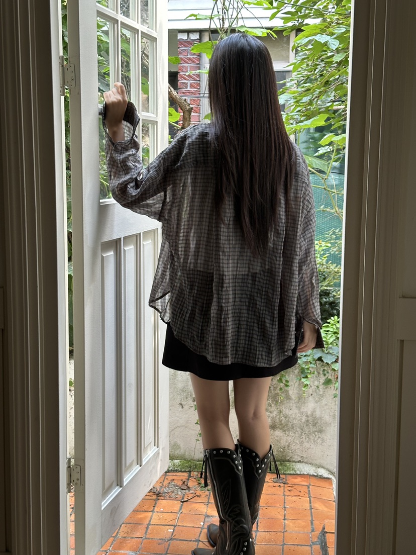 I MFACT東大門㊣代購女裝新款時尚熱賣職業襯衫蕾絲衫透視I MFACT襯衫/蕾絲衫