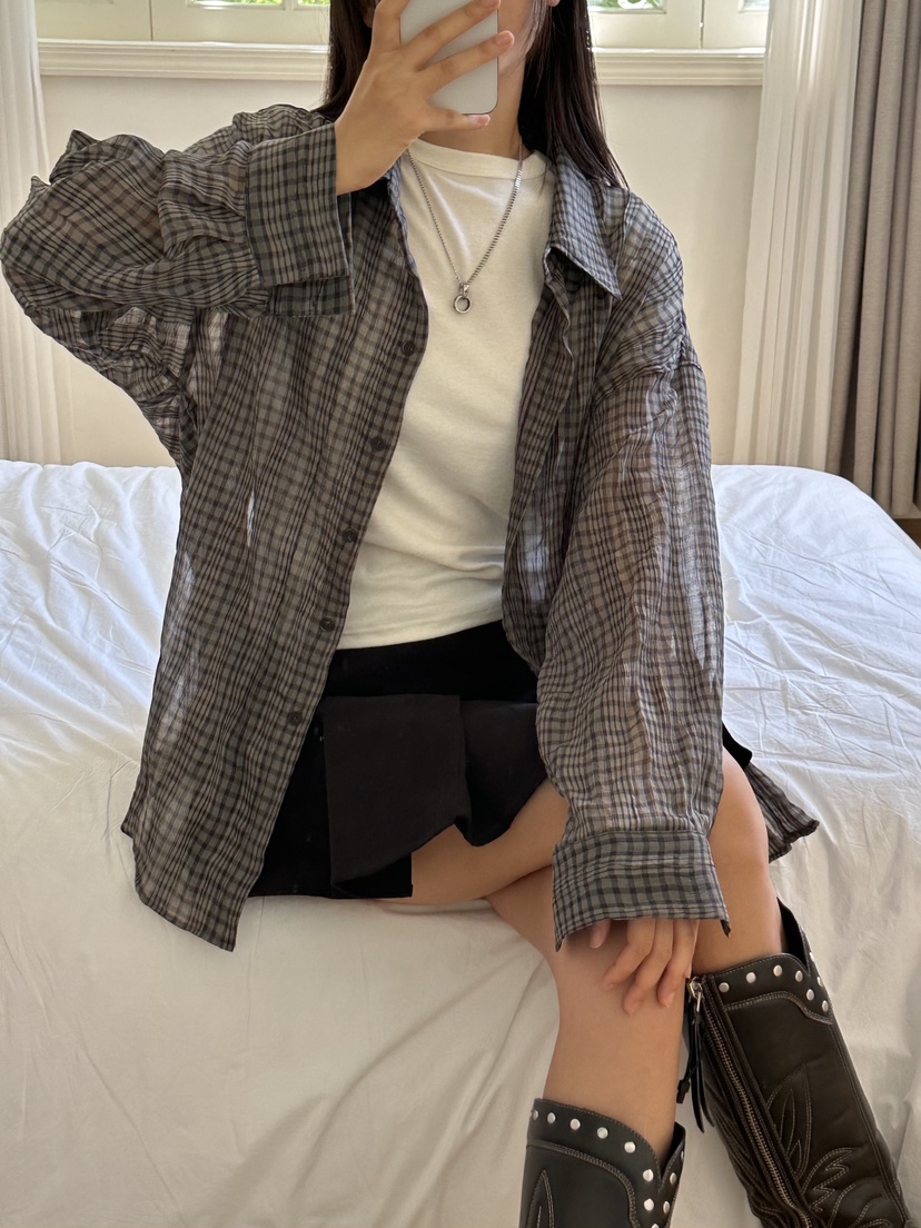 I MFACT東大門㊣代購女裝新款時尚熱賣職業襯衫蕾絲衫透視I MFACT襯衫/蕾絲衫