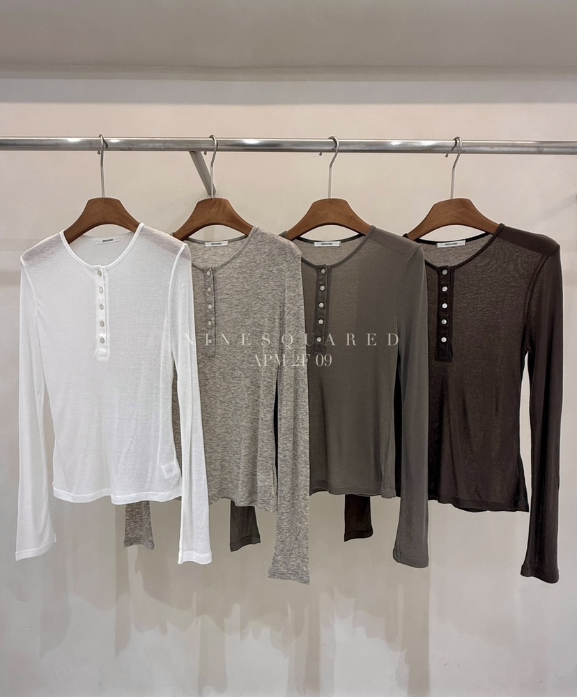 NINESQUARED東大門㊣實拍女裝新品休閑熱賣時尚推薦長袖T恤NINESQUARED長袖T恤圖色3左三色