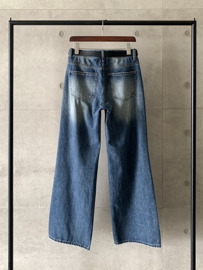 DAVICHI東大門㊣代購女士新品職業25秋夏熱賣牛仔褲含隨機腰帶DAVICHI牛仔褲