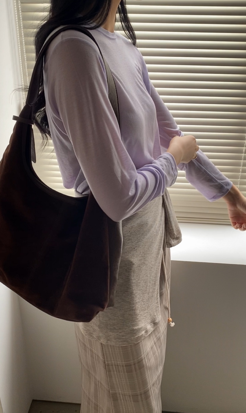 N BROWN東大門㊣直郵女裝新品職業人氣熱賣長袖T恤天絲羊毛N BROWN長袖T恤