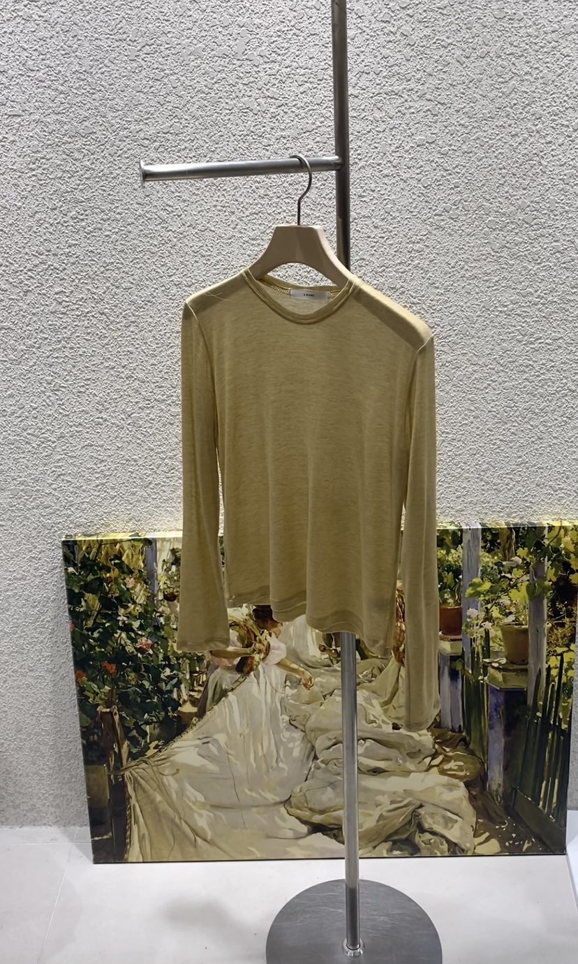 N BROWN東大門㊣直郵女裝新品職業人氣熱賣長袖T恤天絲羊毛N BROWN長袖T恤圖色5