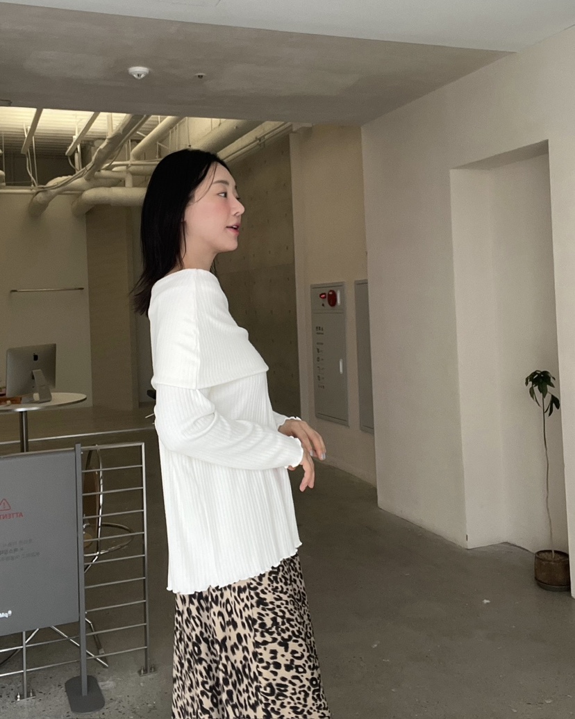 VERNI韓國直郵㊣女士新品休閑推薦時尚25秋夏職業針織衫露肩VERNI針織衫