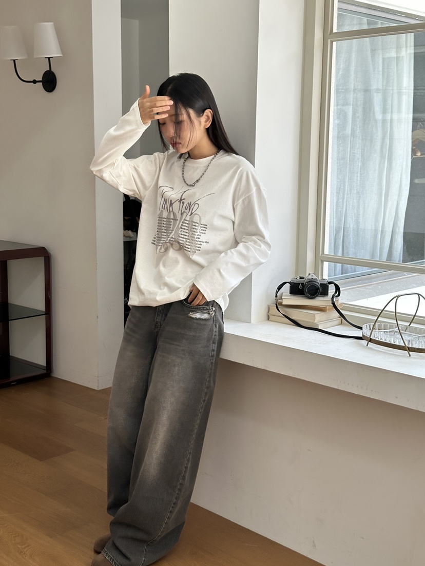 I MFACT東大門㊣代購女士新品25秋夏時尚熱賣推薦職業長袖T恤I MFACT長袖T恤