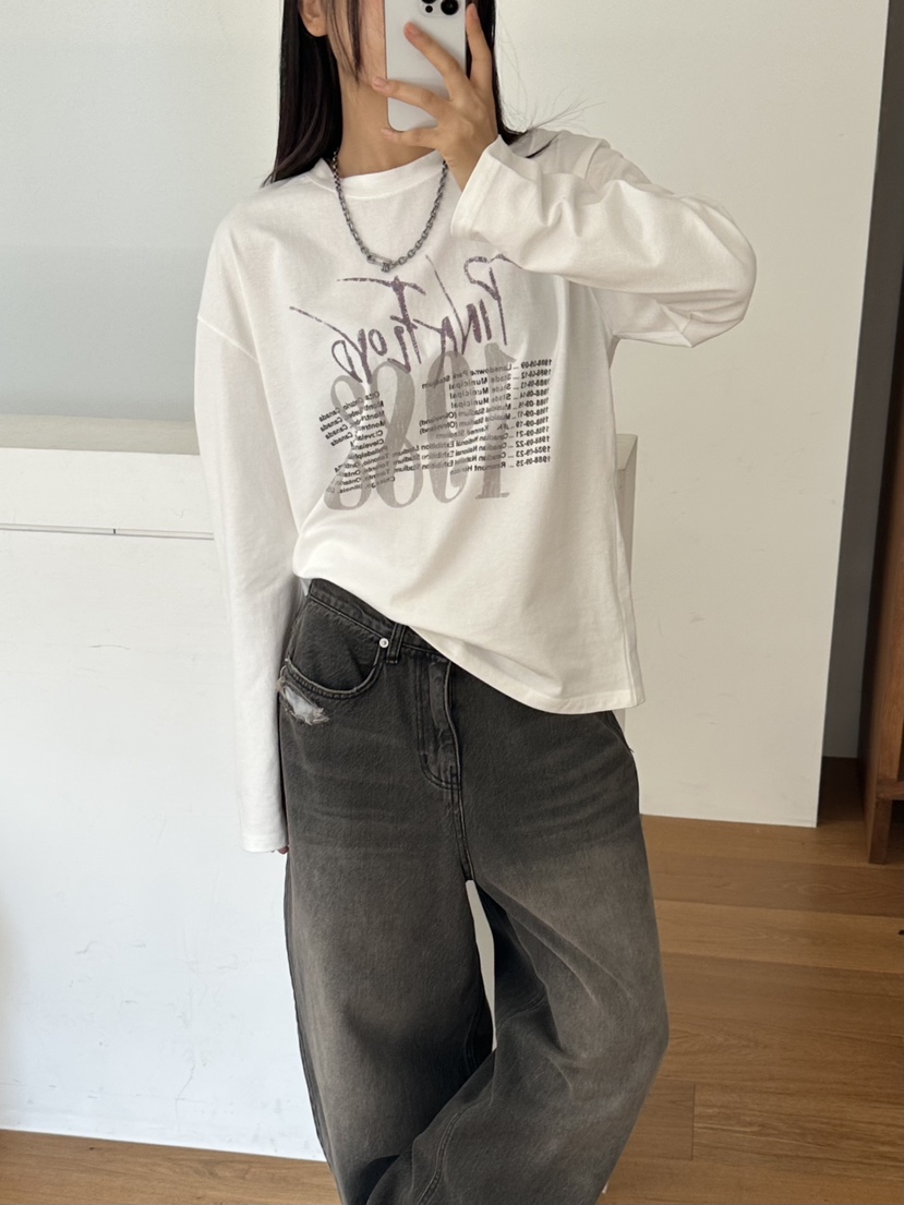 I MFACT東大門㊣代購女士新品25秋夏時尚熱賣推薦職業長袖T恤I MFACT長袖T恤