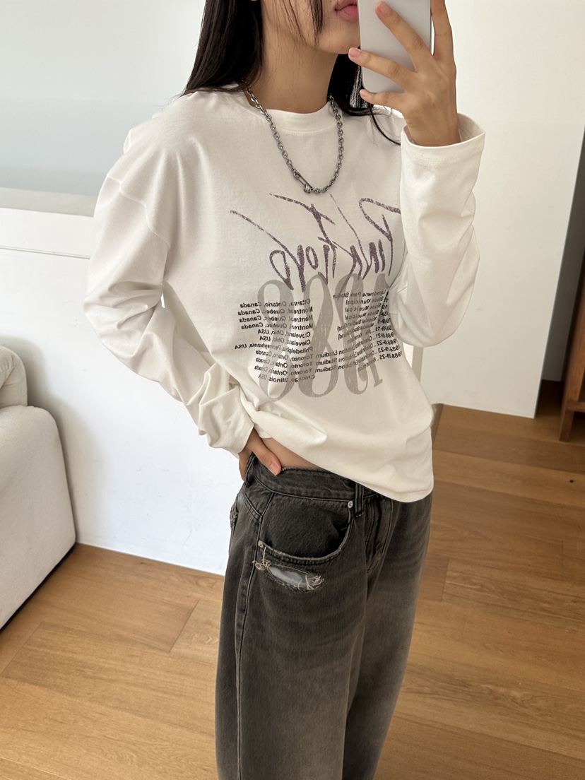 I MFACT東大門㊣代購女士新品25秋夏時尚熱賣推薦職業長袖T恤I MFACT長袖T恤