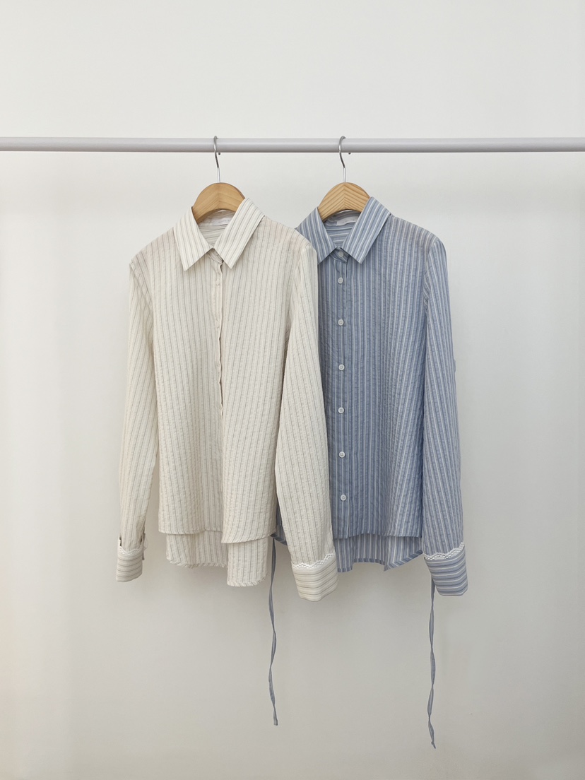 RE:OPENING韓國代購㊣女裝新品熱賣25秋夏時尚職業襯衫蕾絲衫RE:OPENING襯衫/蕾絲衫