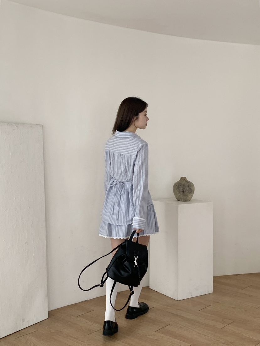 RE:OPENING韓國代購㊣女裝新品熱賣25秋夏時尚職業襯衫蕾絲衫RE:OPENING襯衫/蕾絲衫