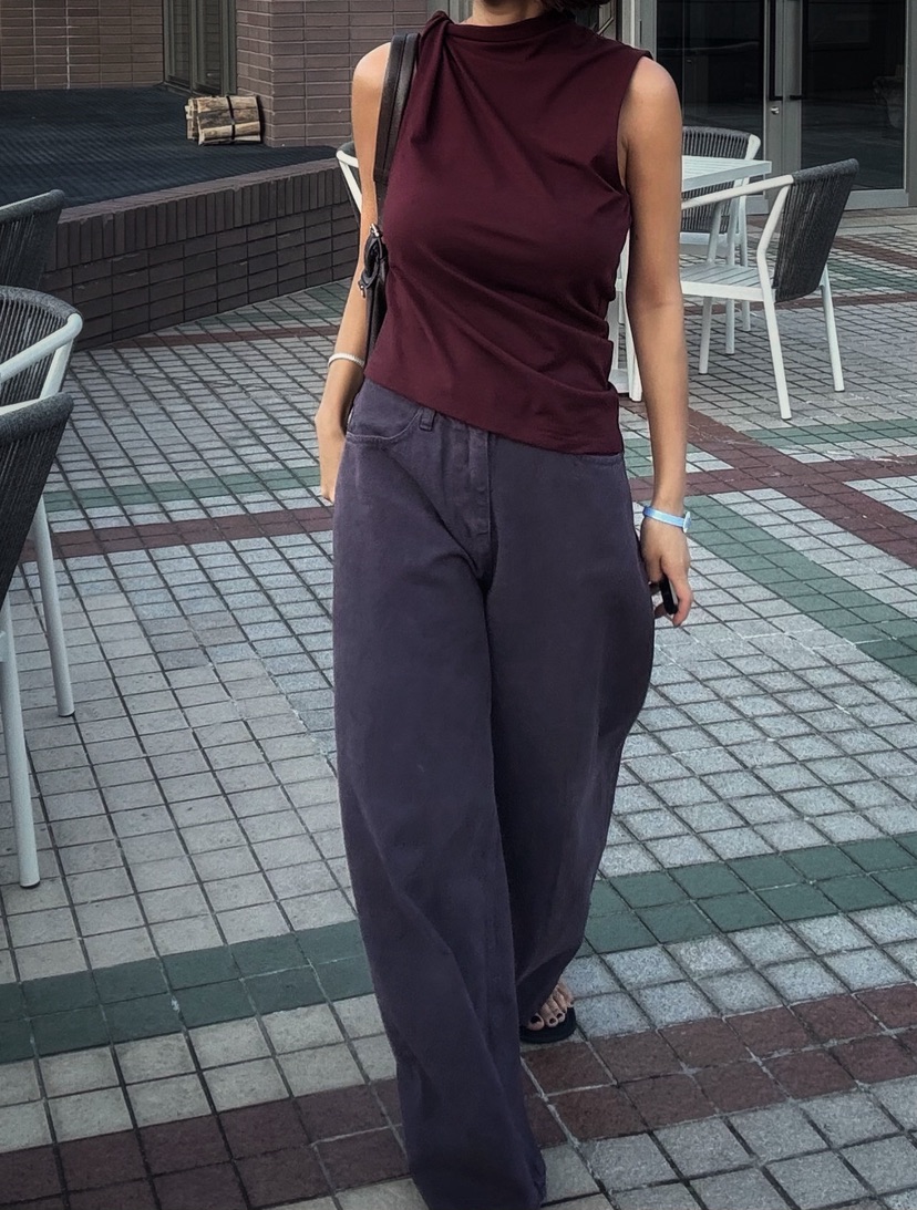 PARIS MATCH東大門㊣實拍女士新品25秋夏休閑褲不含腰帶緊身褲PARIS MATCH休閑褲圖色1