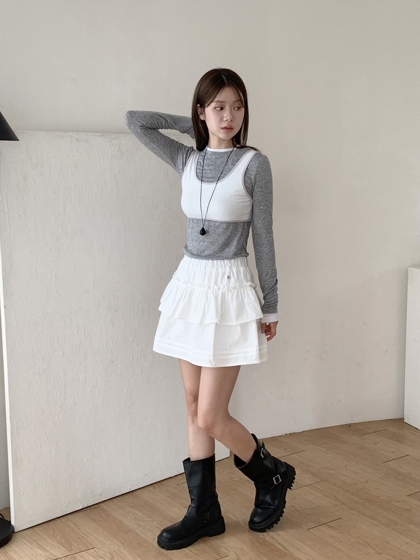 RE:OPENING韓國代購㊣女士新款推薦時尚25秋夏人氣休閑短裙RE:OPENING短裙