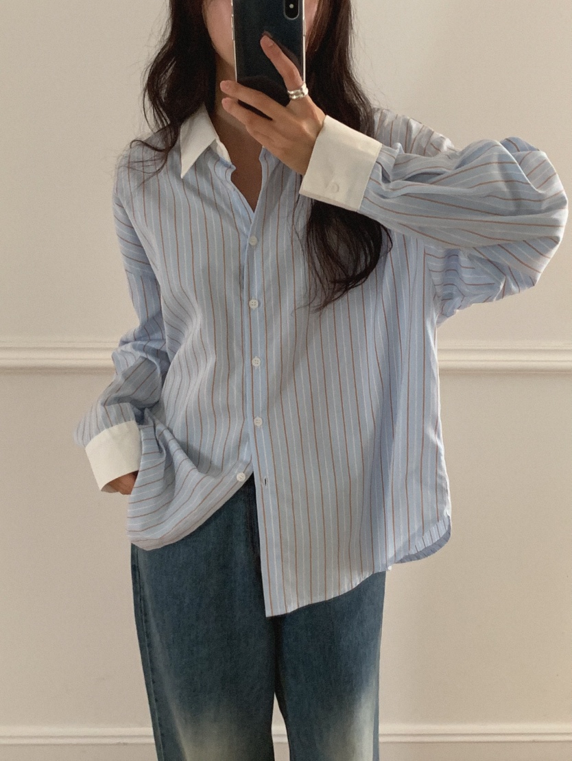 SLAT韓國直郵㊣女士新款人氣25秋夏職業時尚休閑襯衫蕾絲衫UNICO-p襯衫/蕾絲衫