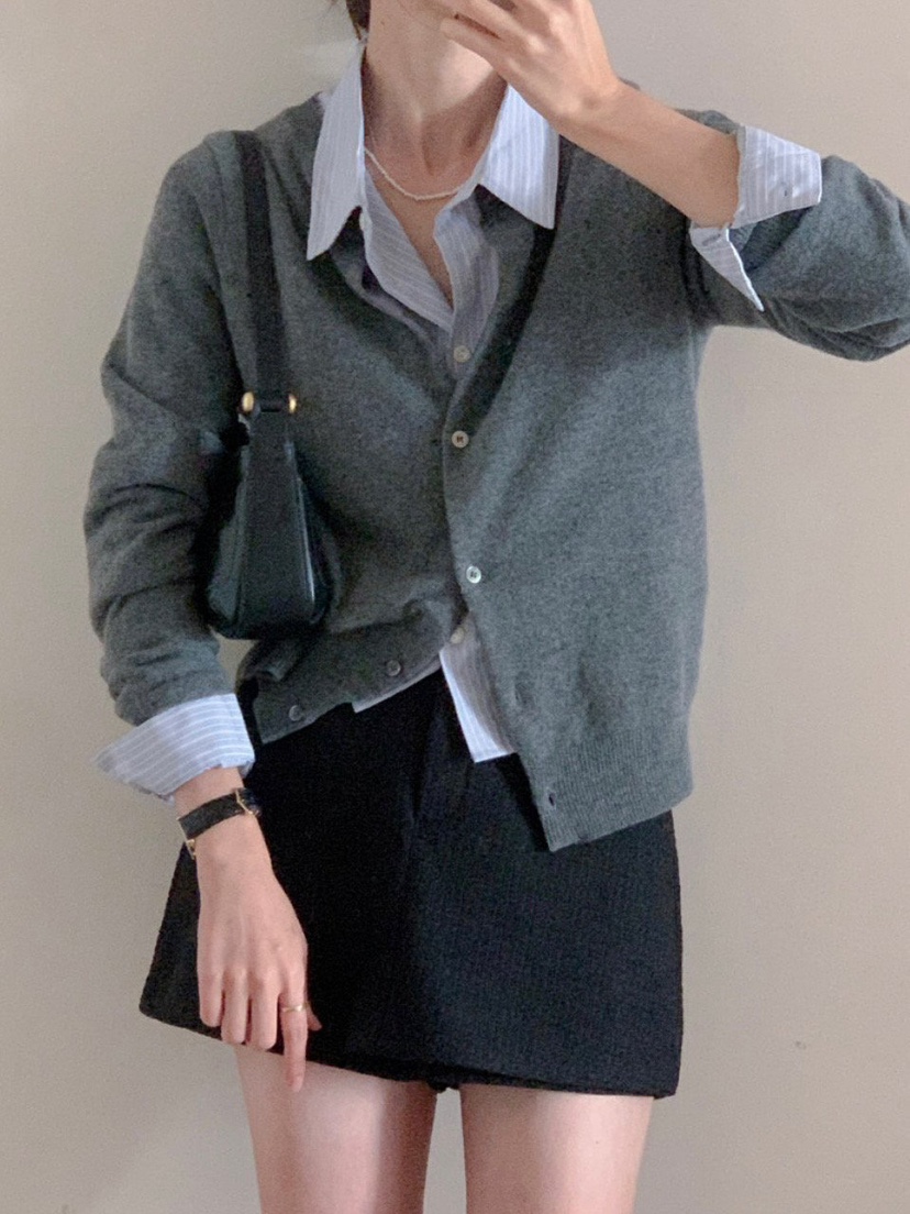 WOOD韓國代購㊣女裝新品真品休閑時尚熱賣人氣推薦職業針織衫WOOD針織衫