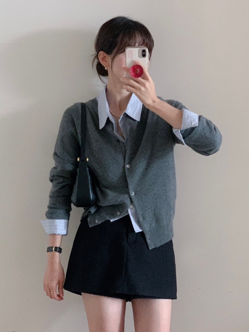 WOOD韓國代購㊣女裝新品真品休閑時尚熱賣人氣推薦職業針織衫WOOD針織衫