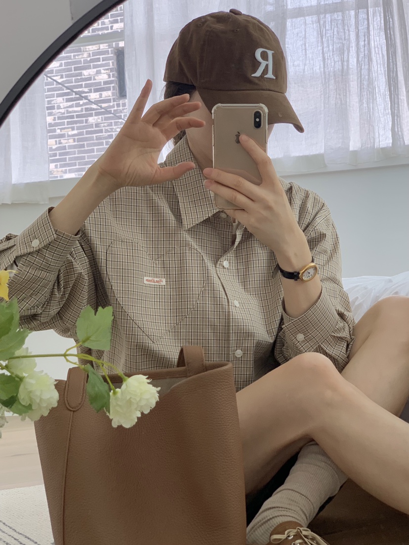 FORMSTUDIO韓國直郵㊣女士新品職業25秋夏人氣襯衫蕾絲衫格紋FORMSTUDIO襯衫/蕾絲衫