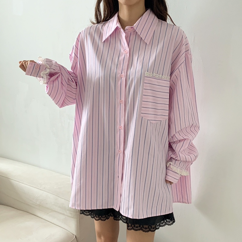 LOVABLE韓國代購㊣女裝新款熱賣推薦時尚人氣職業襯衫蕾絲衫LOVABLE襯衫/蕾絲衫