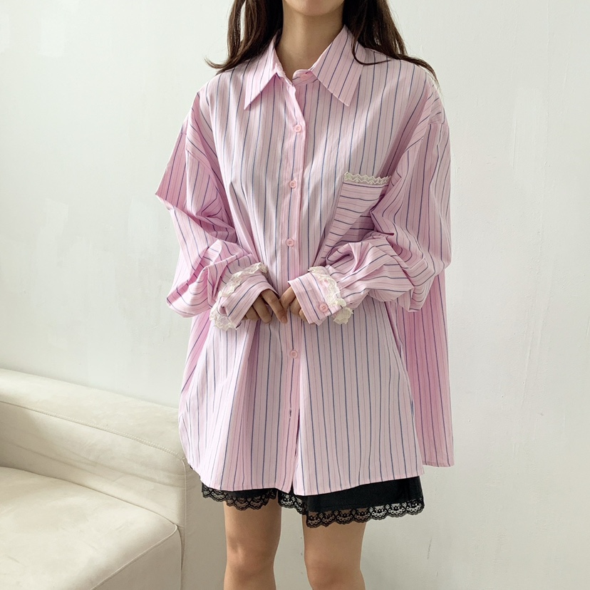 LOVABLE韓國代購㊣女裝新款熱賣推薦時尚人氣職業襯衫蕾絲衫LOVABLE襯衫/蕾絲衫
