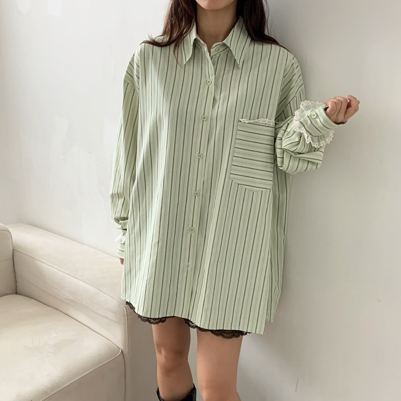 LOVABLE韓國代購㊣女裝新款熱賣推薦時尚人氣職業襯衫蕾絲衫LOVABLE襯衫/蕾絲衫