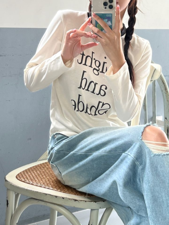 HEY/TO SEWING東大門㊣實拍女裝新款時尚推薦25秋夏長袖T恤BY HEY/TO SEWING長袖T恤