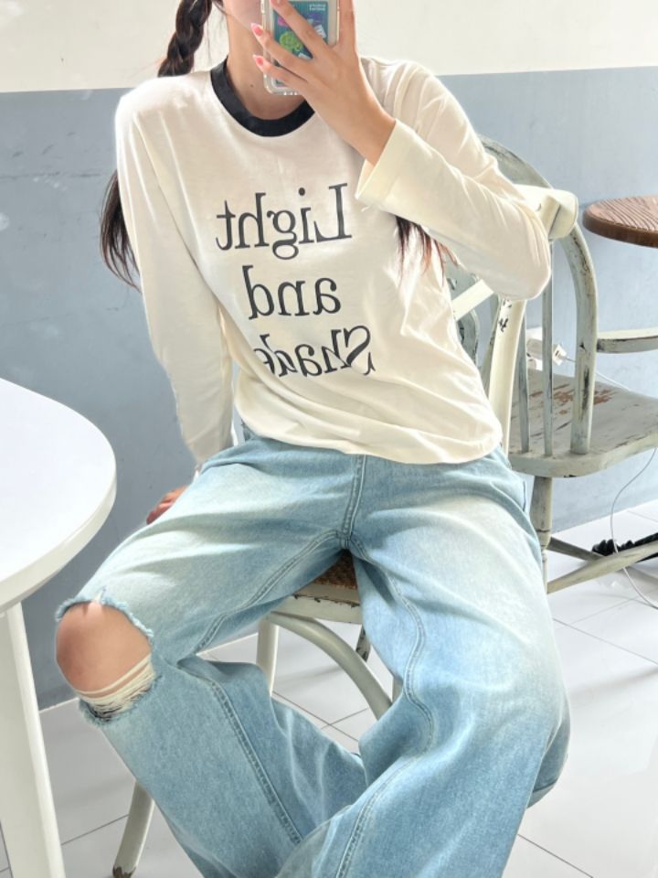 HEY/TO SEWING東大門㊣實拍女裝新款時尚推薦25秋夏長袖T恤BY HEY/TO SEWING長袖T恤