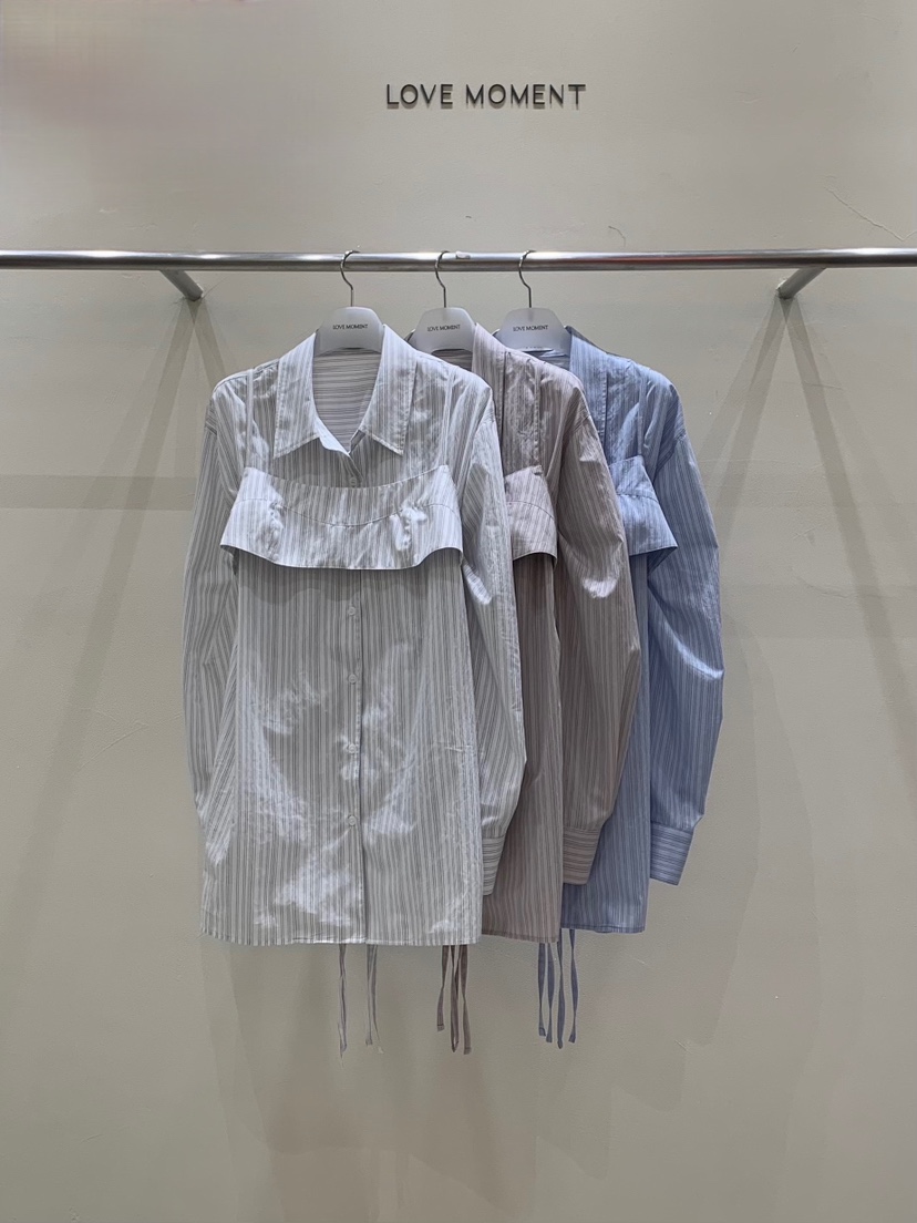 LOVE MOMENT東大門㊣實拍女士新品職業25秋夏襯衫蕾絲衫緊身VEGETABLE襯衫/蕾絲衫