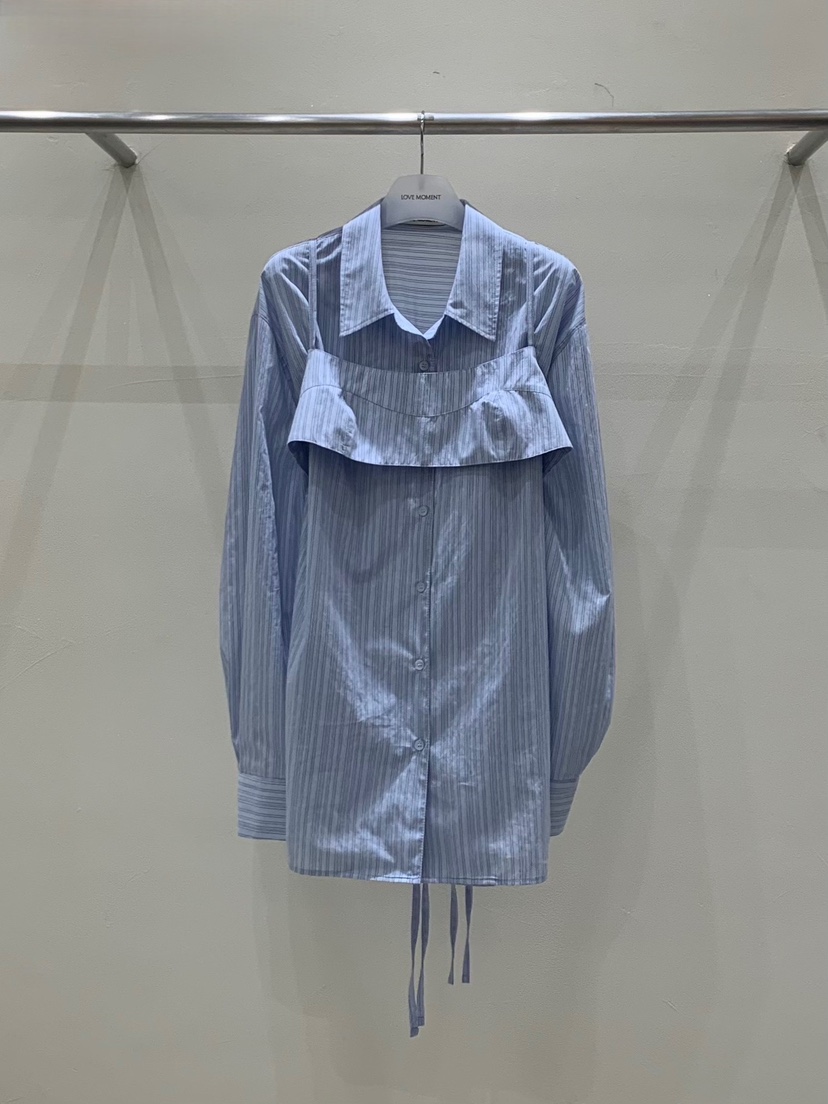 LOVE MOMENT東大門㊣實拍女士新品職業25秋夏襯衫蕾絲衫緊身VEGETABLE襯衫/蕾絲衫圖色3