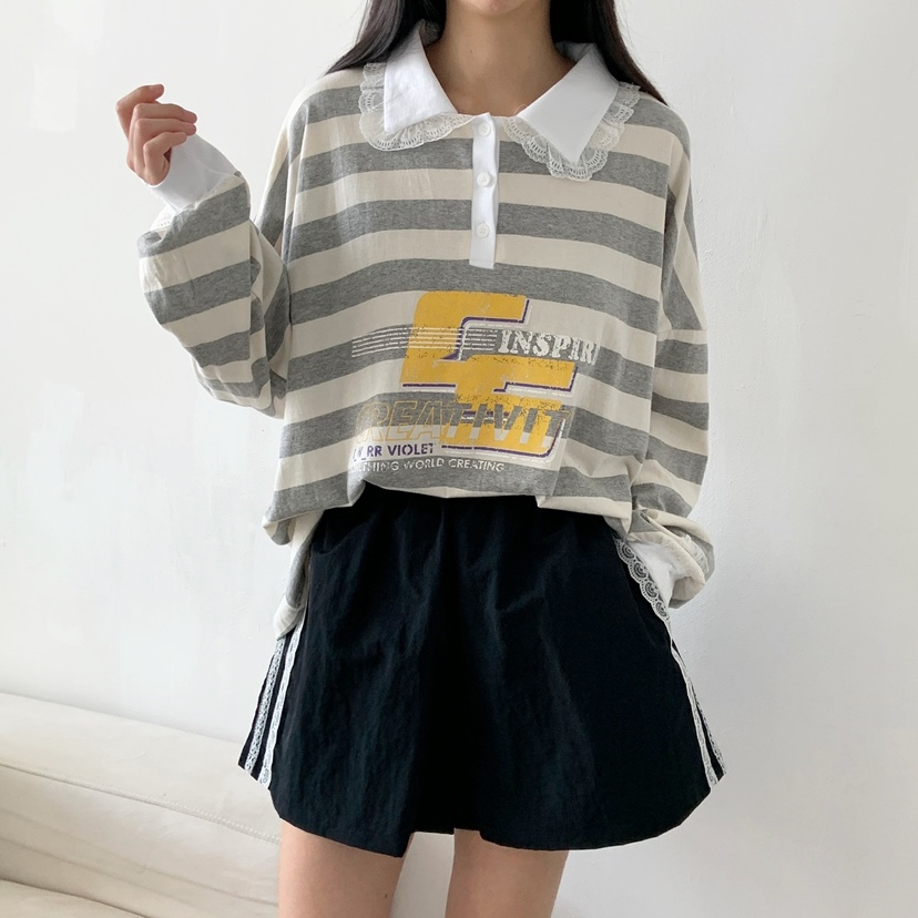 LOVABLE韓國直郵㊣女裝新品熱賣職業時尚休閑25秋夏長袖T恤LOVABLE長袖T恤