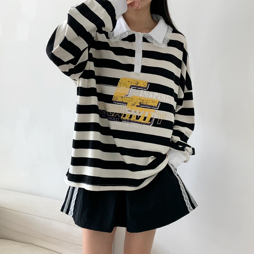 LOVABLE韓國直郵㊣女裝新品熱賣職業時尚休閑25秋夏長袖T恤LOVABLE長袖T恤