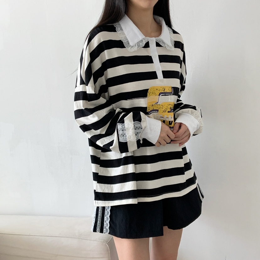 LOVABLE韓國直郵㊣女裝新品熱賣職業時尚休閑25秋夏長袖T恤LOVABLE長袖T恤