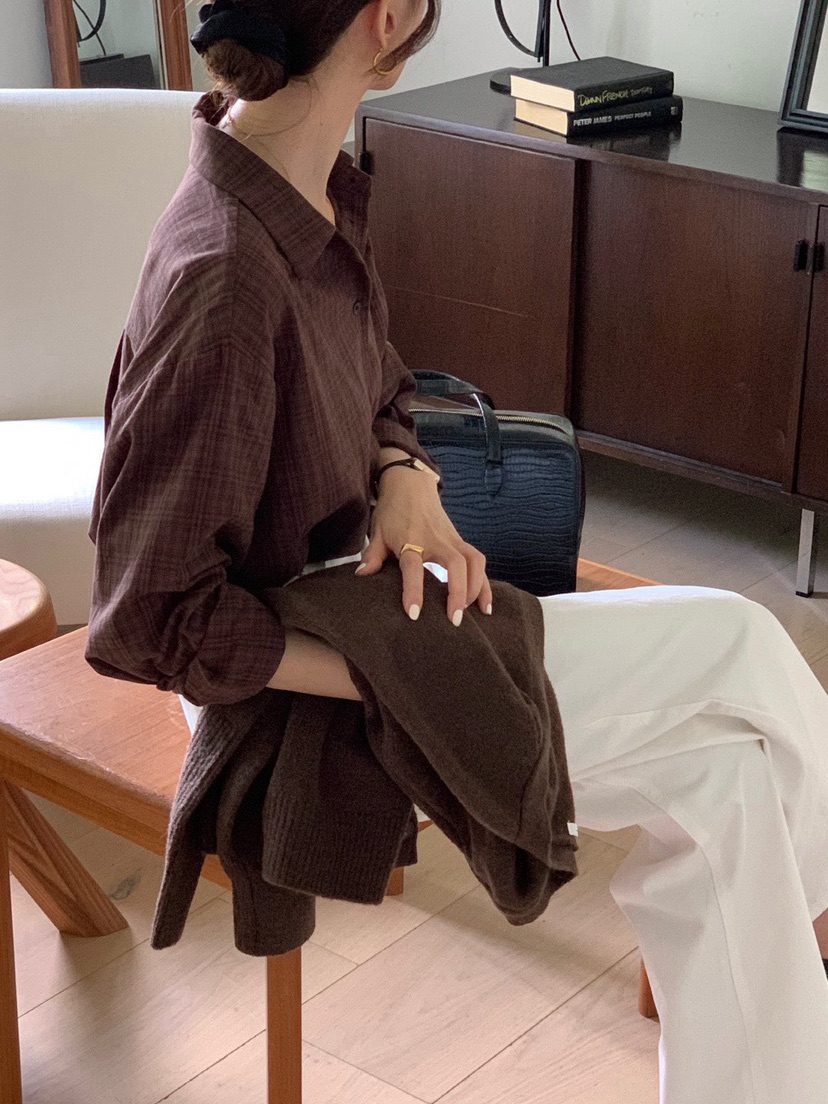 WOOD東大門㊣實拍女士新品休閑職業熱賣時尚推薦襯衫蕾絲衫WOOD襯衫/蕾絲衫