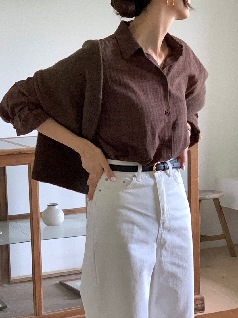 WOOD東大門㊣實拍女士新品休閑職業熱賣時尚推薦襯衫蕾絲衫WOOD襯衫/蕾絲衫