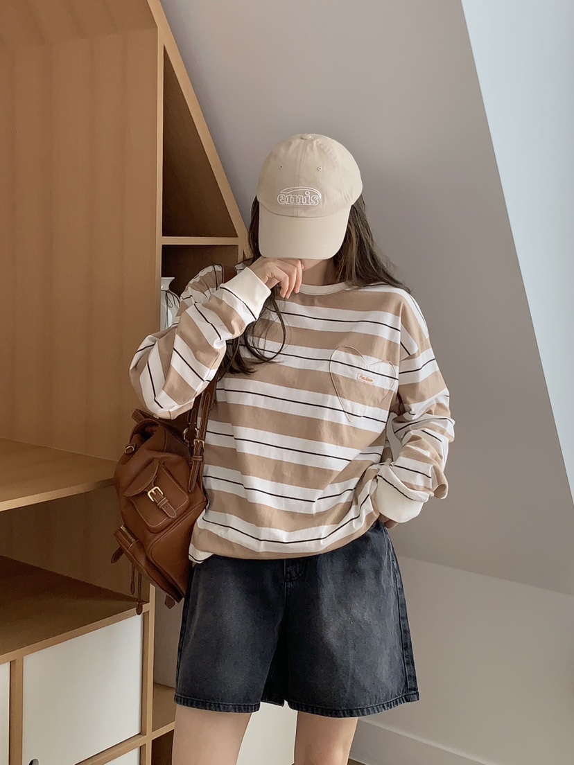 FORMSTUDIO東大門㊣直郵女士新款休閑時尚25秋夏長袖T恤口袋FORMSTUDIO長袖T恤圖色1
