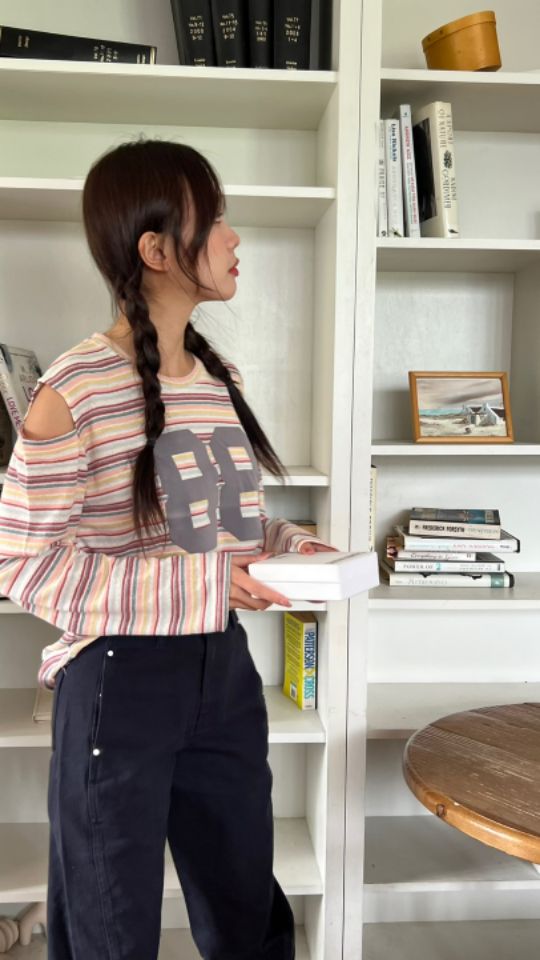 HEY/TO SEWING東大門㊣代購女裝新品職業25秋夏真品長袖T恤BY HEY/TO SEWING長袖T恤