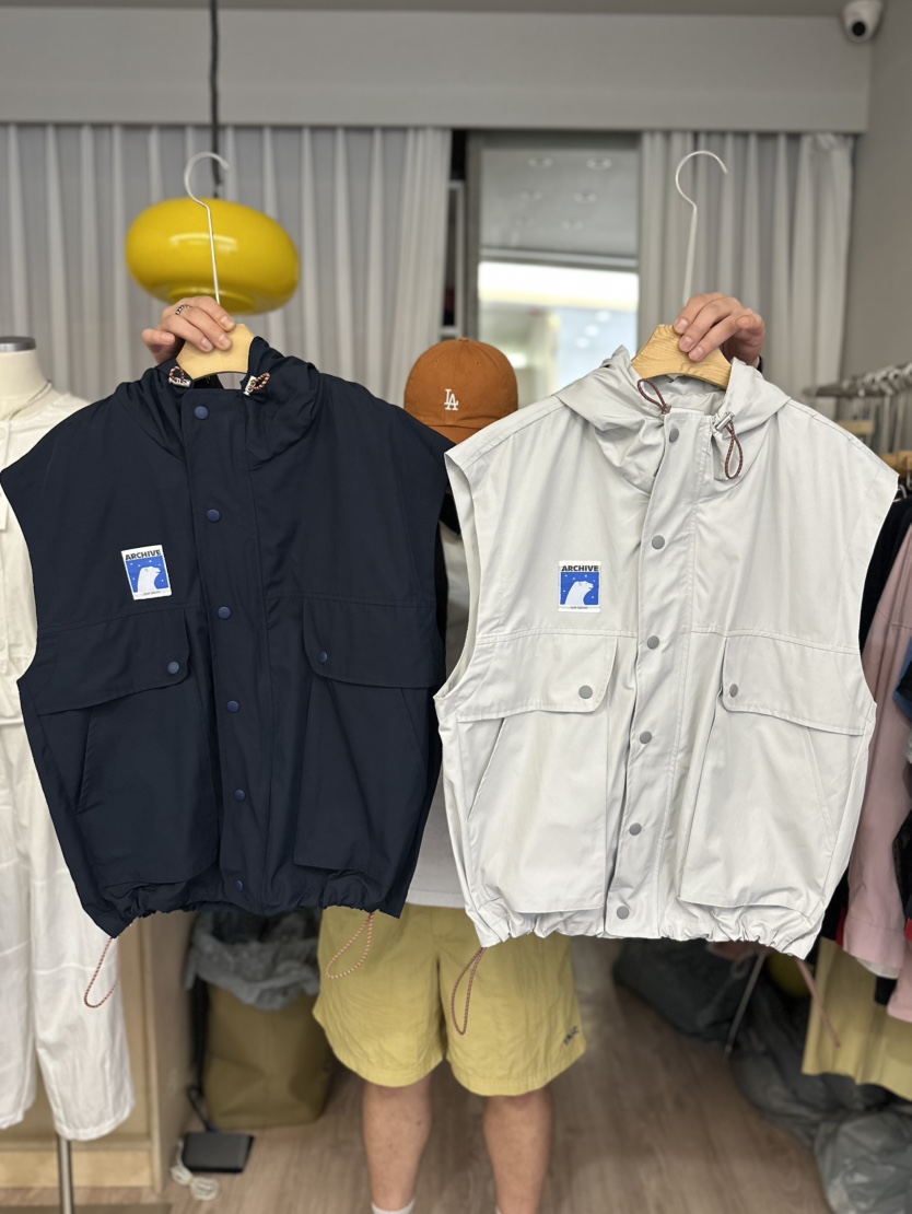 ARCHIVE-P韓國代購㊣女士新品25秋夏人氣休閑職業馬甲兜帽ARCHIVE-P馬甲