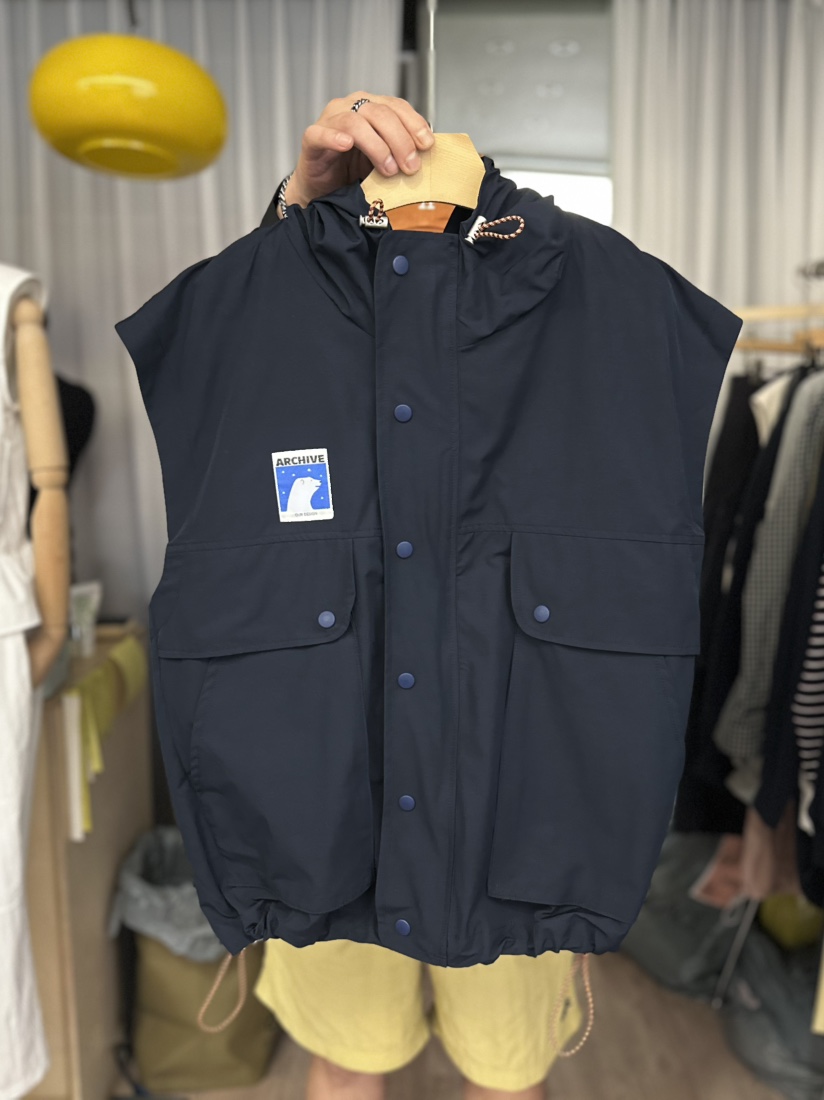 ARCHIVE-P韓國代購㊣女士新品25秋夏人氣休閑職業馬甲兜帽ARCHIVE-P馬甲圖色1