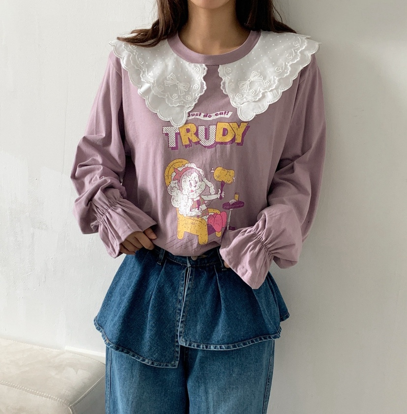 LOVABLE東大門㊣直郵女裝新款熱賣推薦25秋夏人氣休閑長袖T恤LOVABLE長袖T恤