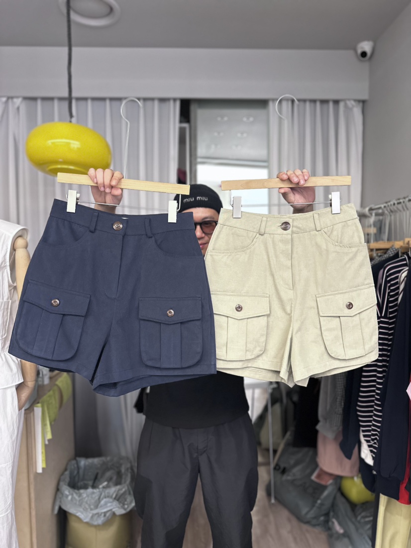 ARCHIVE-P韓國代購㊣女裝新品熱賣25秋夏休閑人氣短褲工裝ARCHIVE-P短褲
