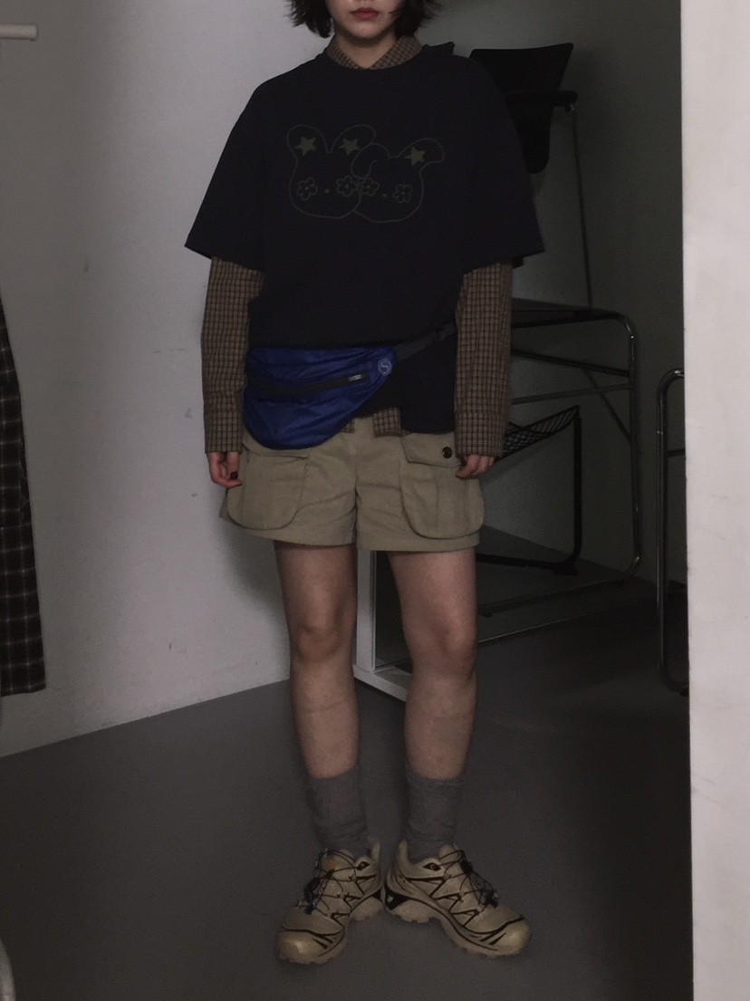 ARCHIVE-P韓國代購㊣女裝新品熱賣25秋夏休閑人氣短褲工裝ARCHIVE-P短褲