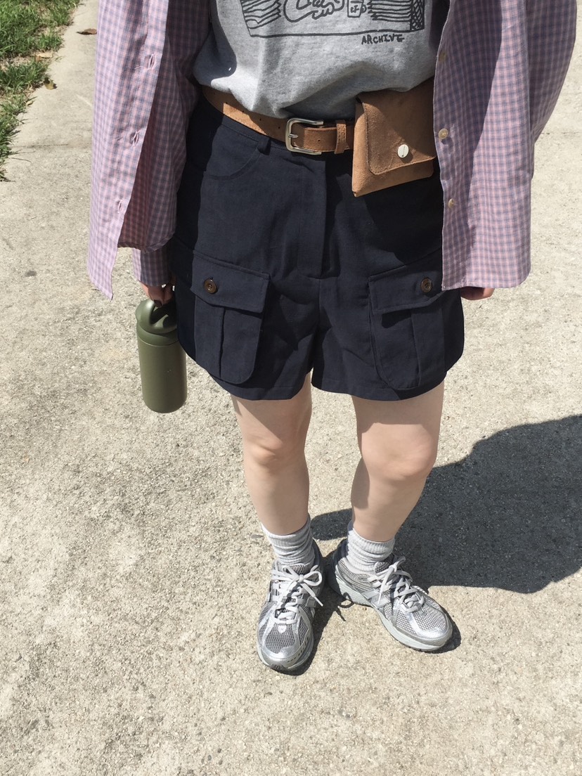 ARCHIVE-P韓國代購㊣女裝新品熱賣25秋夏休閑人氣短褲工裝ARCHIVE-P短褲